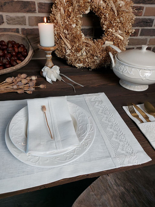 Lněné prostírání Luxury Linen Ivory