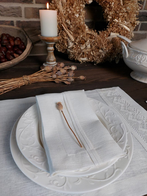 Lněný ubrousek Luxury Linen Ivory