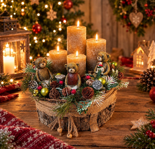 Adventní medvídci v lese