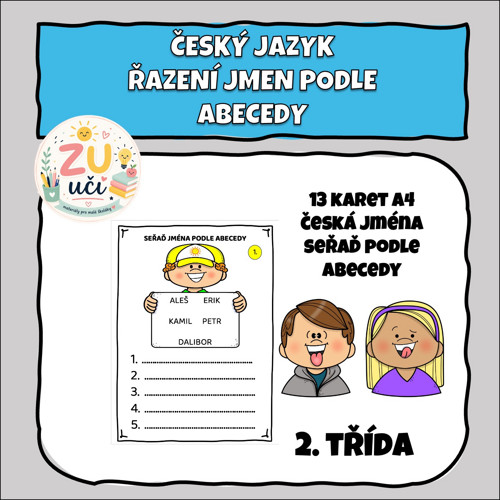 Kartičky -Řazení jmen. podle ABECEDY