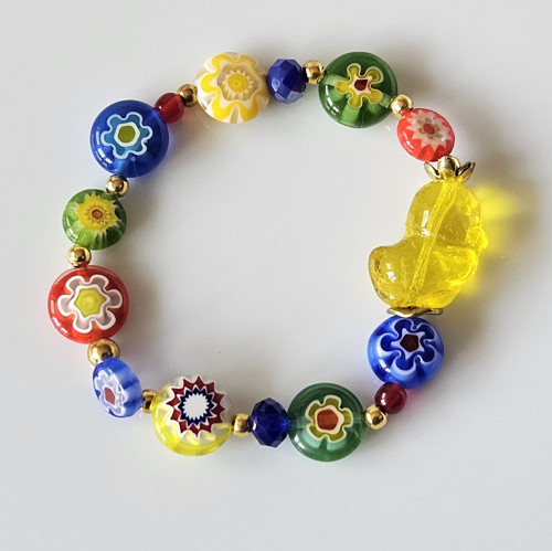 Dětský náramek Millefiori a kačenkou