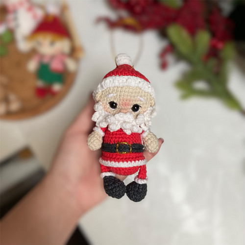 Háčkovaná vánoční ozdoba - Santa