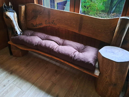 Bavlna kepr Sedák na lavici, parapet 150x40x10