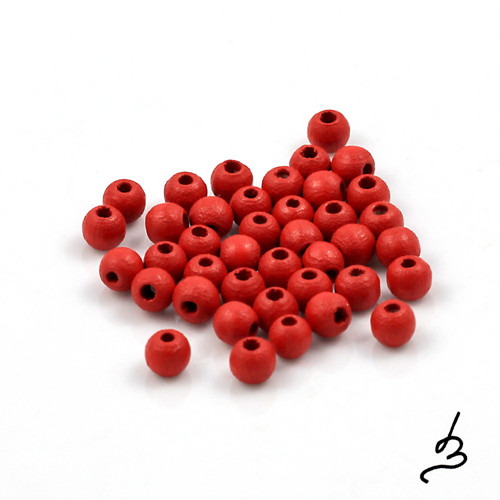 Dřevěné červené pr. 5 mm - bal. 40 ks