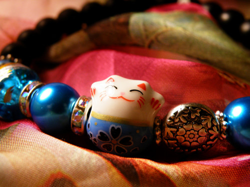 Maneki Neko - japonská kočka štěstí - náramek