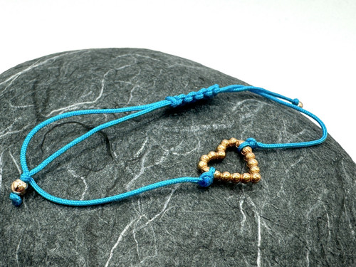 Pozlacený náramek - Ball heart (tyrkysová)