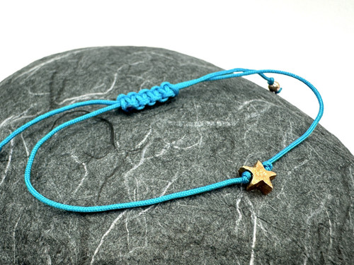 Pozlacený náramek - Tiny star (tyrkysová)