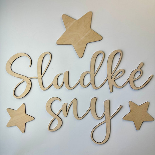 Dřevěný nápis SLADNÉ SNY
