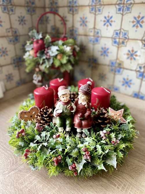 Adventní retro věnec — foto 1
