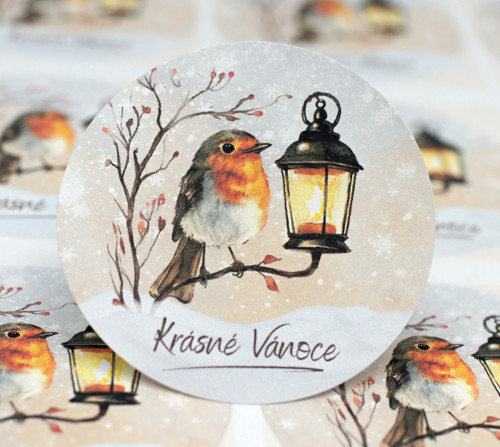 Krásné Vánoce samolepky 12 ks - velké