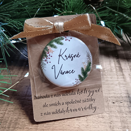 Placka magnet na kartičce - Vánoce - kolegyně