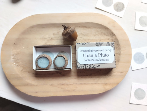 Uran a Pluto - přírodní akvarelové barvy