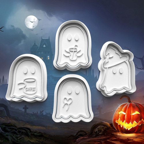 Halloween – Sada 4ks vykrajovátek s razítkem