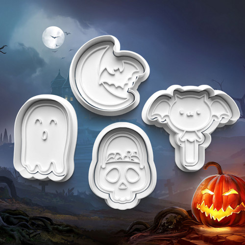 Halloween – Sada 4ks vykrajovátek s razítkem