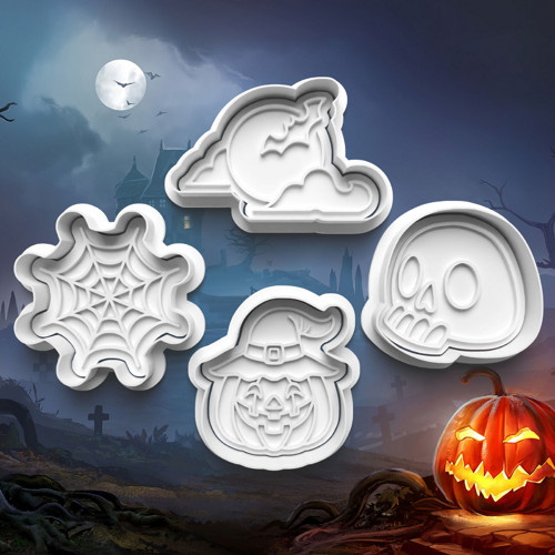 Halloween – Sada 4ks vykrajovátek s razítkem