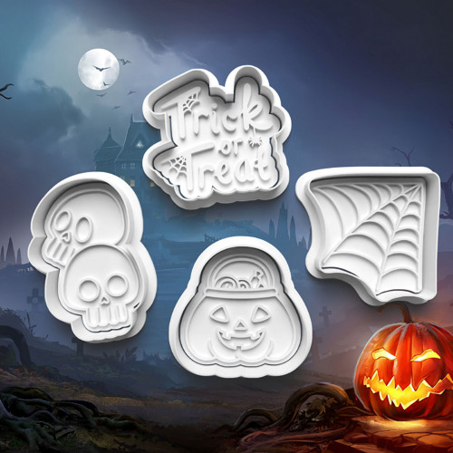 Halloween – Sada 4ks vykrajovátek s razítkem