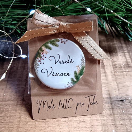 Placka magnet na kartičce - Vánoce - NIC