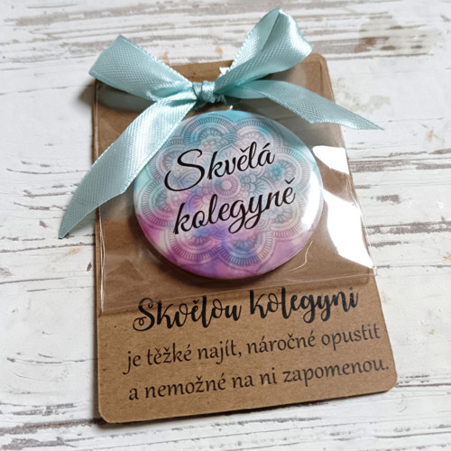 Placka magnet na kartičce - Skvělá kolegyně