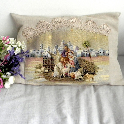 Vánoční polštář - Betlehem / 60cm x 44cm/