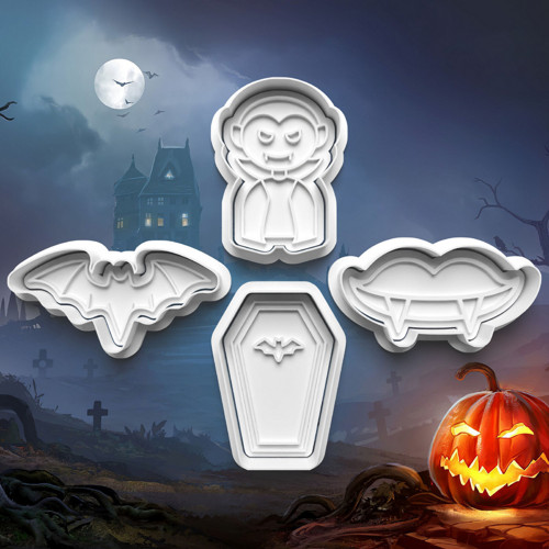Halloween – Sada 4ks vykrajovátek s razítkem