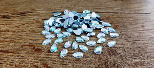 Ozdobné kamienky 6x10 mm - Crystal AB
