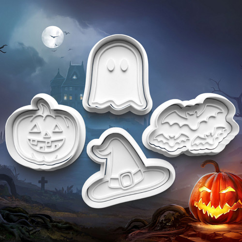 Halloween – Sada 4ks vykrajovátek s razítkem