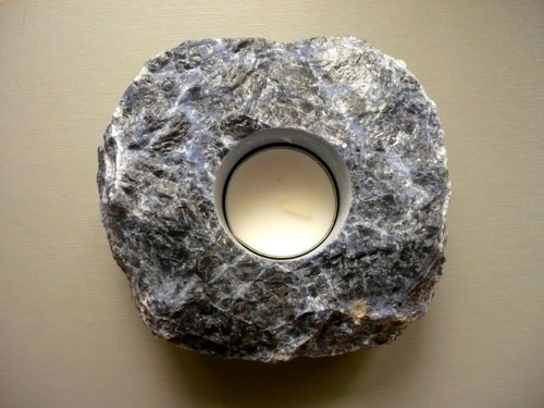 Sodalitový svícen surový 19 cm, č.16f