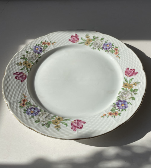 Talíř porcelánový bílá růže