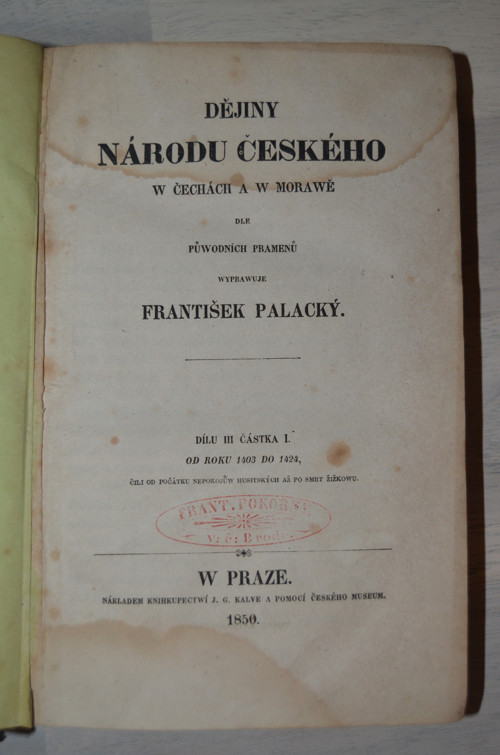 Set 2 historických knih F. Palackého 1x 1. vydání