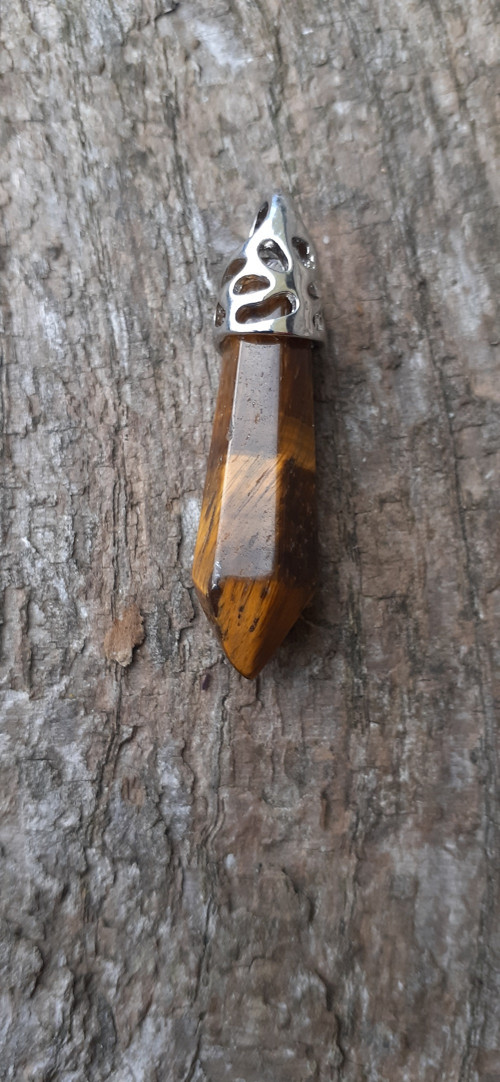 Přívěsek tygří oko 33-40x8-10 mm
