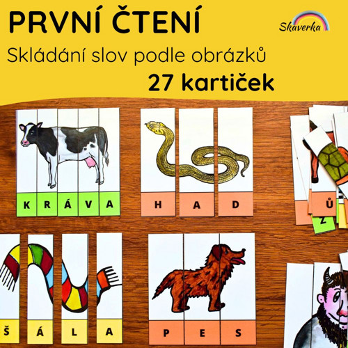 PRVNÍ ČTENÍ - Skládání slov podle obrázků