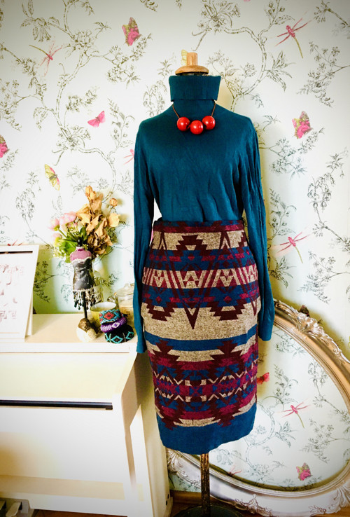 Sukně boho aztécká zimní — foto 1
