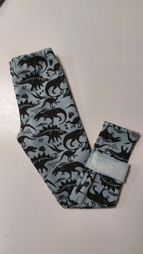 Legíny teplé, vel.86 " Dino na šedomodré."