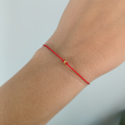 Náramek BASIC SILK (1) Luxury 24K Gold ed. - red