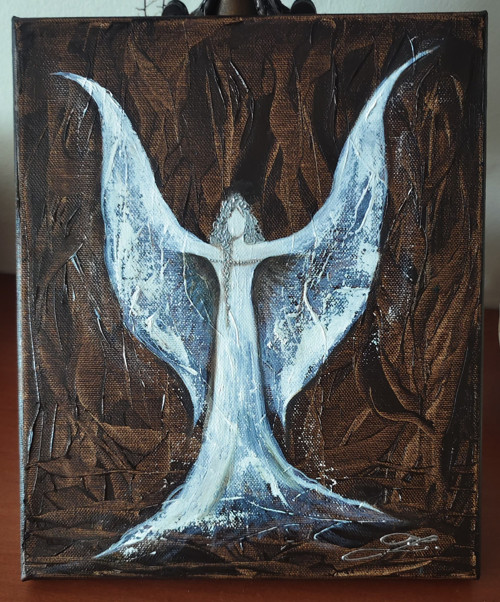 Anděl Olej na plátně 30x25cm