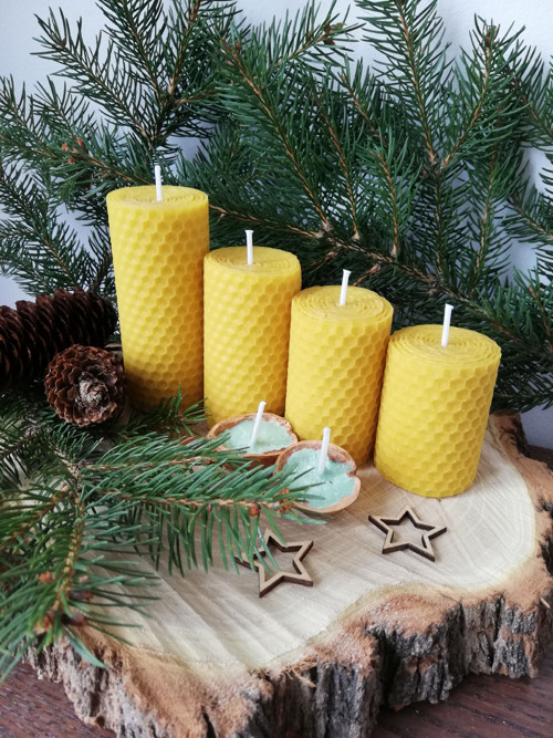 Adventní svícny z včelího vosku