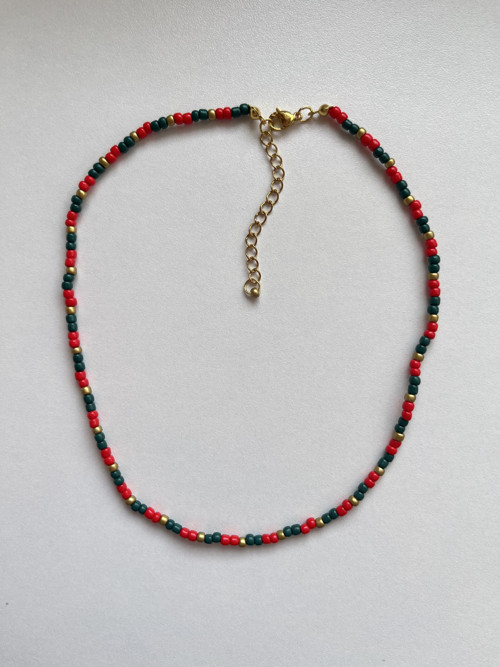 Christmas Themed Beaded Necklace