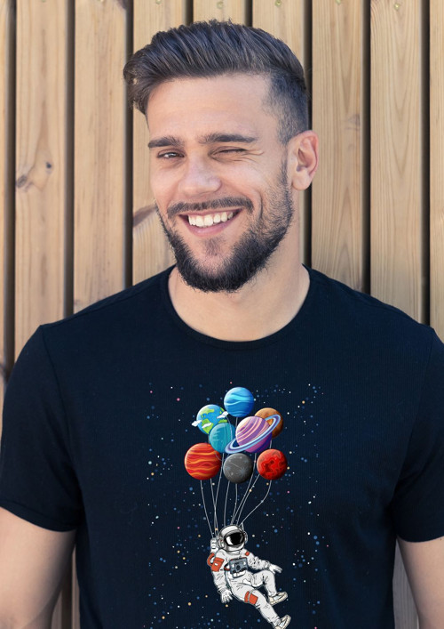 Pánské tričko "Astronaut and balloons"
