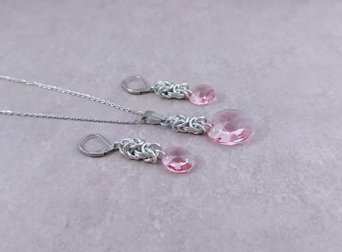 Luxusní souprava Swarovski rosa