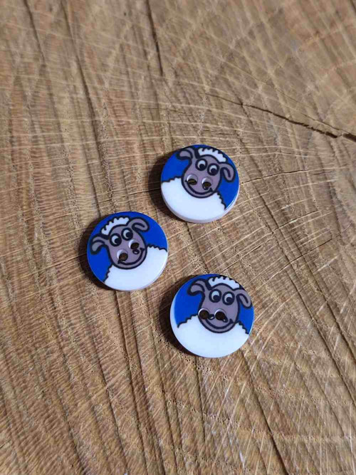 Knoflík dětský ovečka barva modrá