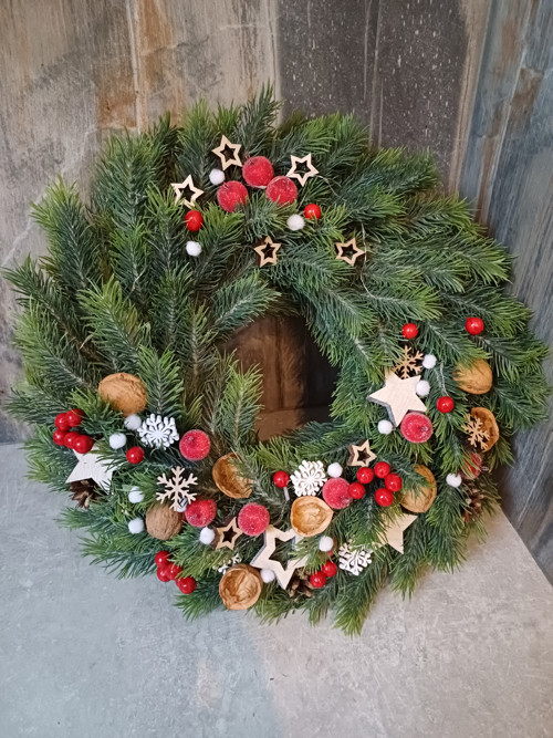 Svítící adventní věnec na dveře