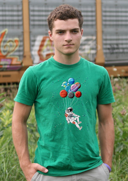Dětské/chlapecké tričko "Astronaut and balloons"