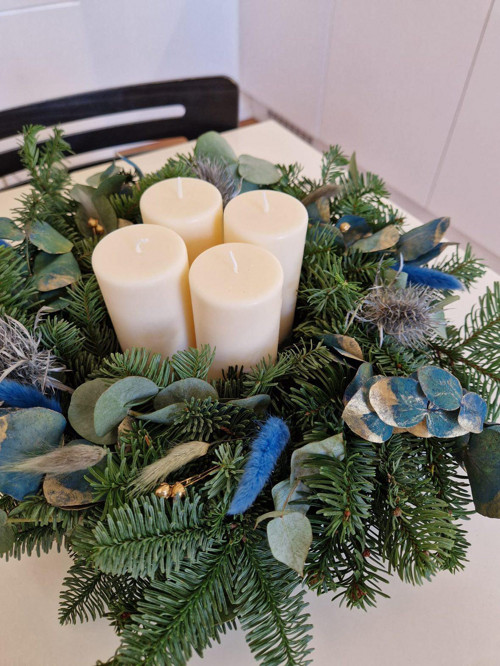 4 ks adventních svíček ze sójového vosku
