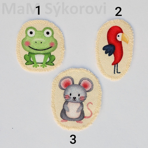 Nažehlovací aplikace pidi zvířátka na žluté