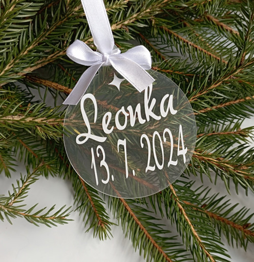 Akrylová vánoční ozdoba se jménem