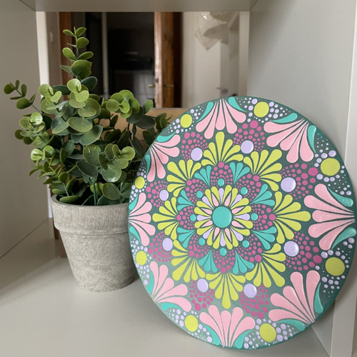 Mandala Pouť - ručně malovaná, 20 cm