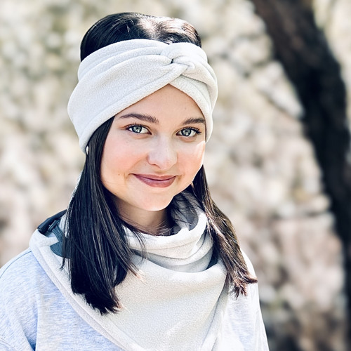 Dámská čelenka fleecová - světle šedá M