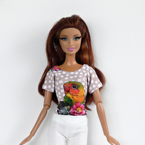 Barbie - tričko s papouškem