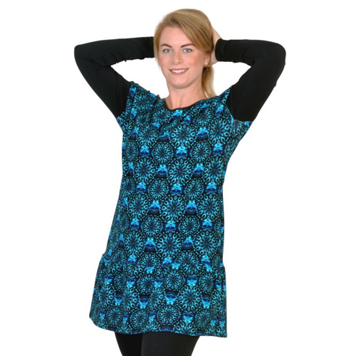 Mikinošaty Elise / modré mandaly, vel. XXL - 3XL
