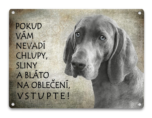 Plechová cedulka - Výmarský ohař